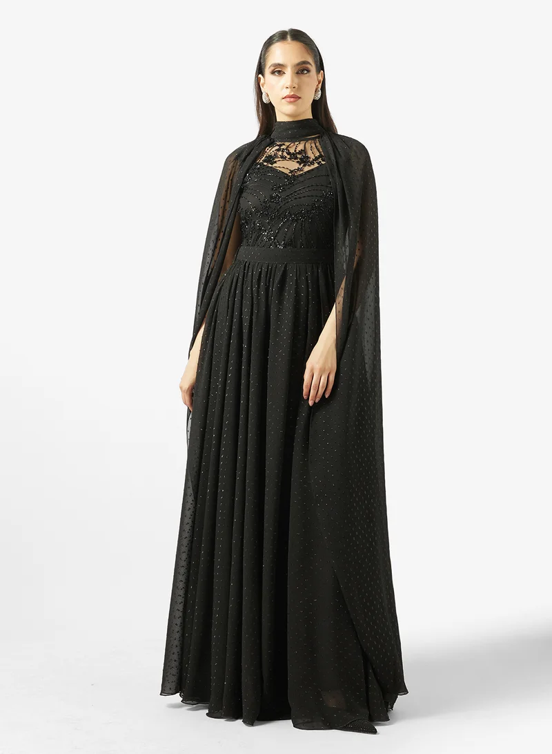 Golden Apple Sequin Top Maxi Dress